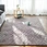 Warm Beige Shu cotton fleece jacquard rug, modern diamond geometric tone-on-tone embossed high pile carpet, non slip washable floor mat for bedroom living room